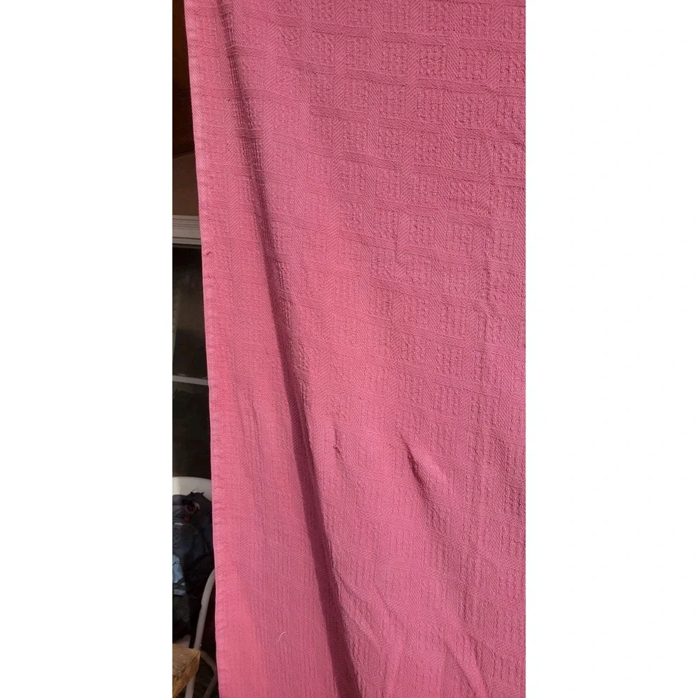 Vintage Maroon Textured Bedspread Coverlet Geometric Full Queen 84x96